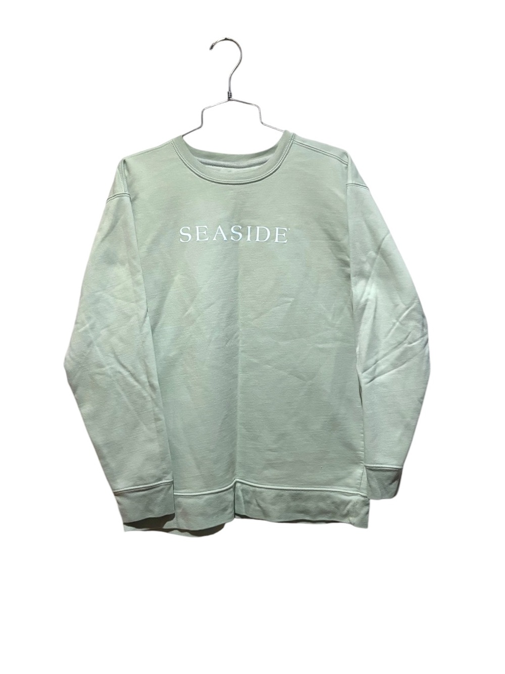 Seaside Crewneck Sweatshirt Bay Sage Green Unisex Size L Made in USA